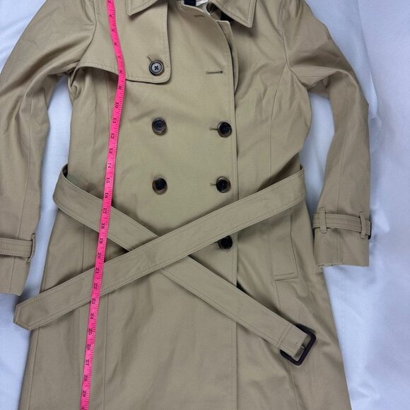 NWOT J.Crew Collection Icon Trench Coat in Light Khaki Classic Preppy 2 Petite - Picture 7 of 8